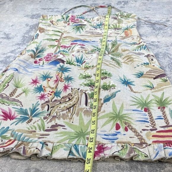 Vintage Maggie London Sweetheart Empire Waist Tropical Jungle Vacation Dress 12 - Picture 9 of 12